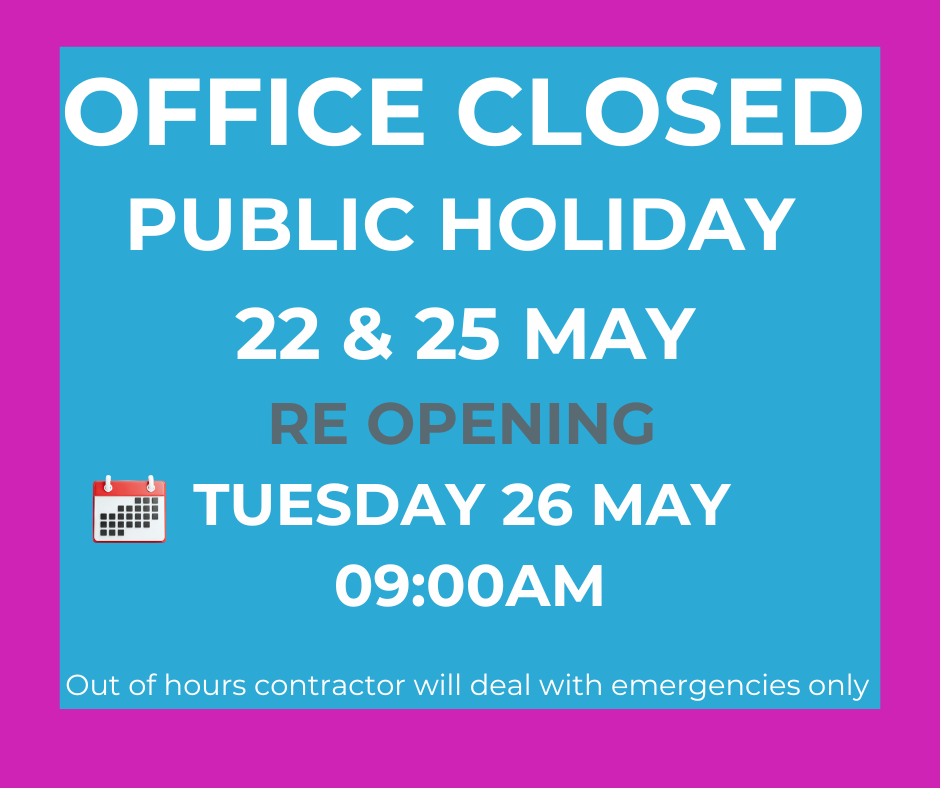 Office closed 22 25 May 2026